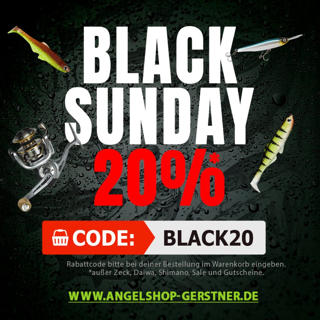 Black Sunday 20% Rabatt auf Angelzubehör
