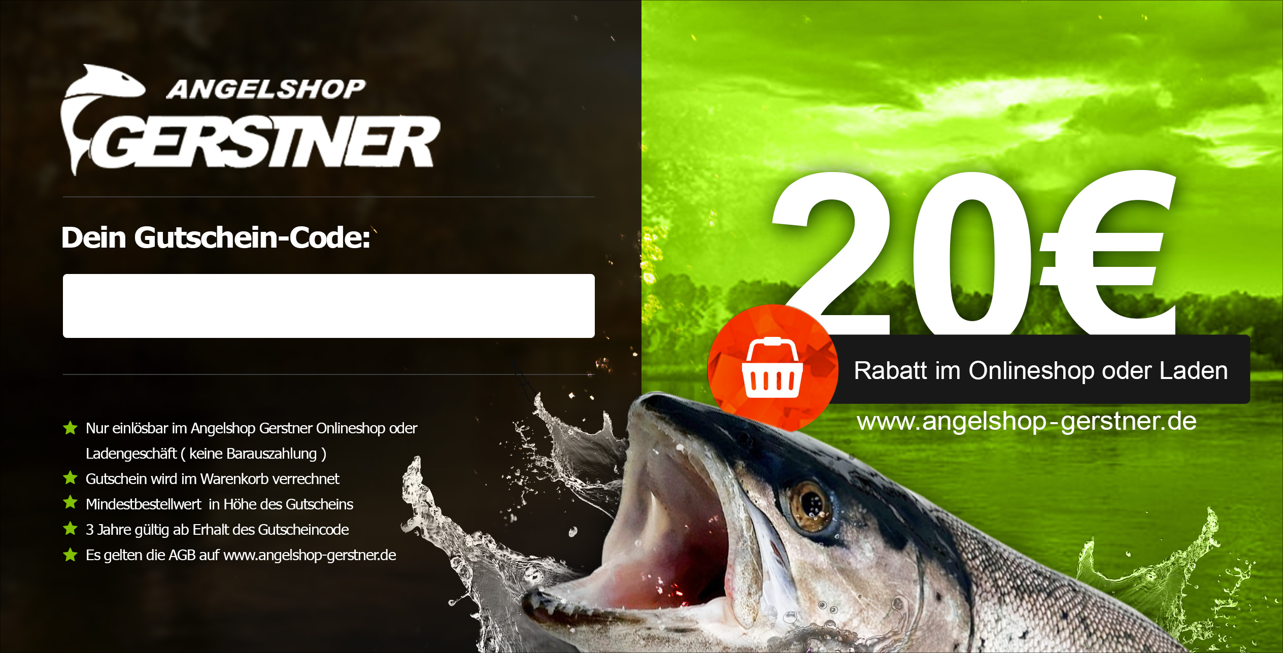 Gutschein Fur Angler Perfekt Zum Verschenken Angelshop Gerstnerangelshop Gerstner Dein Onlineshop Fur Angler Tausende Angelprodukte Im Angebot